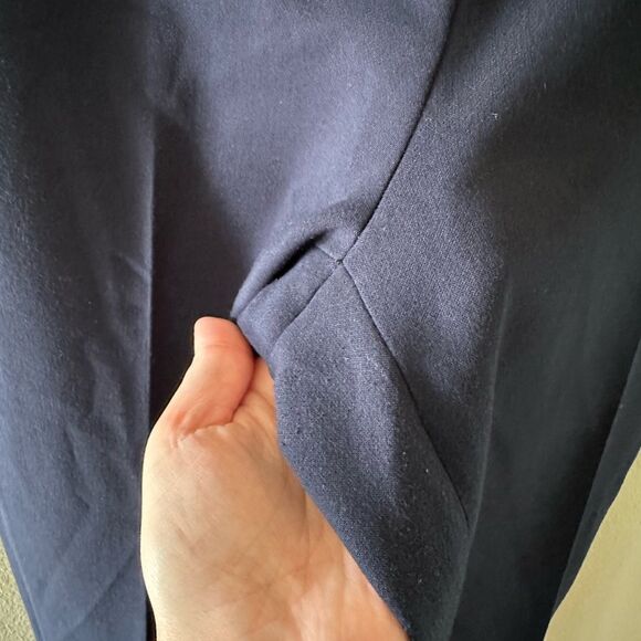 J Crew Kate Straight Leg Pants in Four Season Stretch Navy Size 6 Tall - Picture 3 of 5